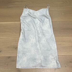 Forever 21 Slip Dress Size Large White Marble Swirl Print
